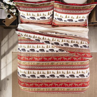 Image showing  Cabin and Lodge Stripe Quilt Set