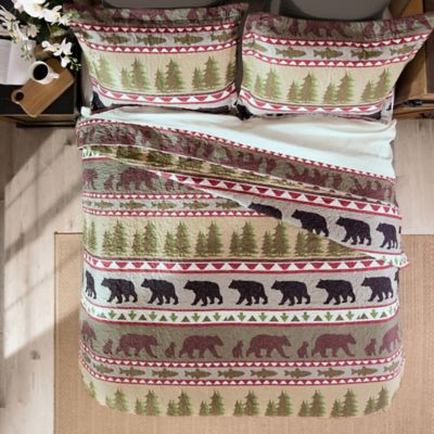 Image showing  Bear Stripe Quilt Bedding Set