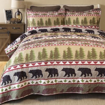 Image showing  Bear Stripe Quilt Bedding Set