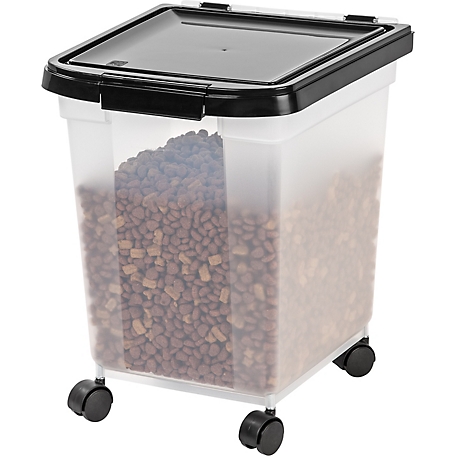 Iris USA 25Lbs/32.5Qt Airtight Pet Food Storage Container with Casters, Gray
