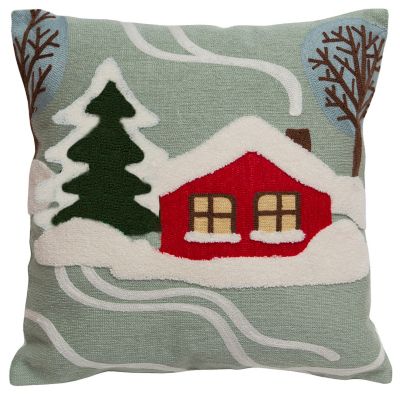 CARSTENS Snowy Cabin Pillow