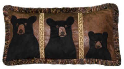 CARSTENS Three Black Bears Pillow 14 x 26