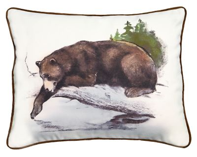 CARSTENS Watercolor Fishing Bear Pillow 16 x 20