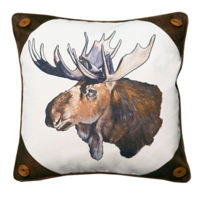 CARSTENS Watercolor Moose Pillow 18 x 18