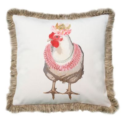 CARSTENS Watercolor Chicken Pillow 18 x 18