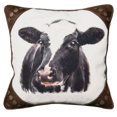 CARSTENS Watercolor Cow Pillow 18 x 18