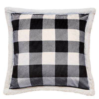 CARSTENS Lumberjack Black & White Plaid Pillow