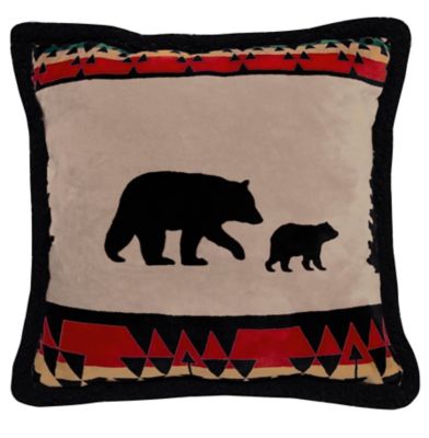 Image showing  Bear Trail With Black Sherpa Pillow