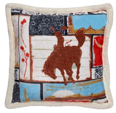 Wrangler Vintage Western Plush Sherpa Pillow