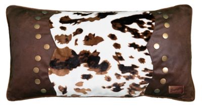 Wrangler Hair On Hide Plush With Rivets Pillow 14 x 26