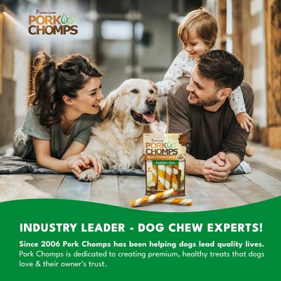 Image showing 5 th Pork Chomps Mini Peanut Butter Flavor Twist Dog Chew Treats, 4 ct.
