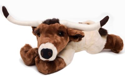 CARSTENS Laying Longhorn Cow Plush Stuffed Animal 24 in. Long