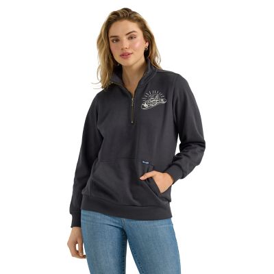 Wrangler Women's Long Live Cowboys Quarter Zip Pullover
