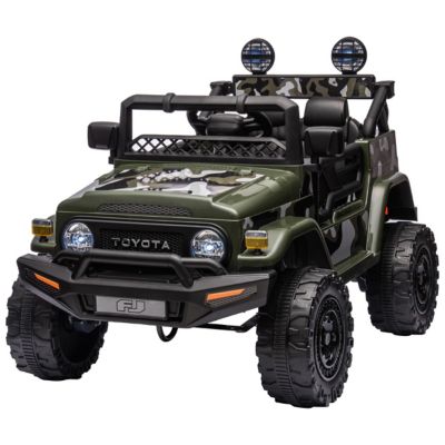 Kool Karz Playground 12V Toyota FJ Crusier 4WD Power Ride On Toy Car with Remote Control, Army