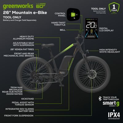 Image showing  26 in. E Bike All Terrain, Fat Tire, Tool Only
