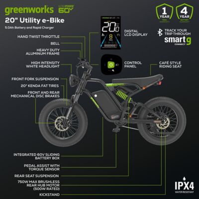 Image showing  20 in. E Bike, Fat Tire, 1 5Ah battery & 6A Charger