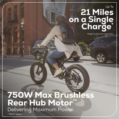 Image showing  20 in. E Bike, Fat Tire, 1 5Ah battery & 6A Charger