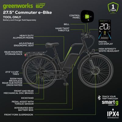 Image showing  27.5 in. E bike Commuter, Skinny Tire, Tool Only