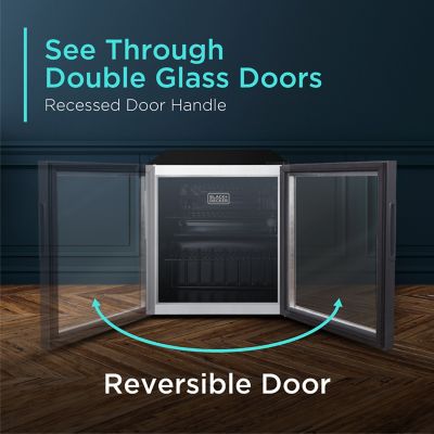 Image showing  1.7 cu. ft. Beverage Cooler with Double Pane Glass Door Drink Fridge with 63 Can Capacity
