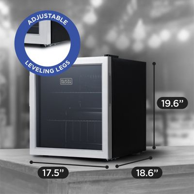 Image showing 5 th Black & Decker 1.7 cu. ft. Beverage Cooler with Double Pane Glass Door Drink Fridge with 63 Can Capacity