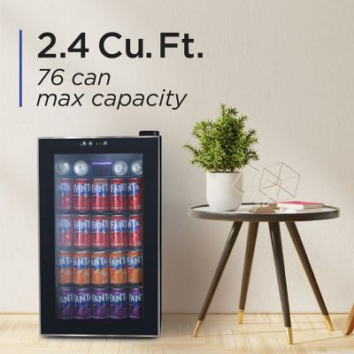 Image showing  2.4 cu. ft. Beverage Cooler with Double Pane Glass Door Drink Fridge with 76 Can Capacity