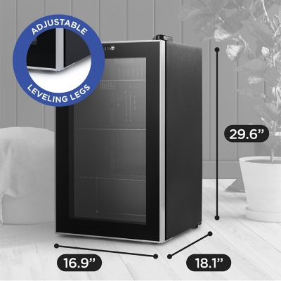 Image showing 5 th Black & Decker 2.4 cu. ft. Beverage Cooler with Double Pane Glass Door Drink Fridge with 76 Can Capacity