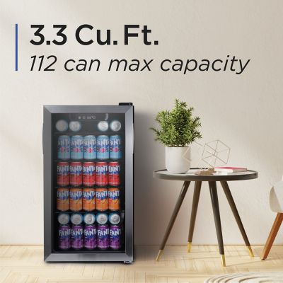 Image showing  3.3 cu. ft. Beverage Cooler with Double Pane Glass Door Drink Fridge with 112 Can Capacity