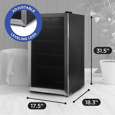 Image showing 6 th Black & Decker 3.3 cu. ft. Beverage Cooler with Double Pane Glass Door Drink Fridge with 112 Can Capacity