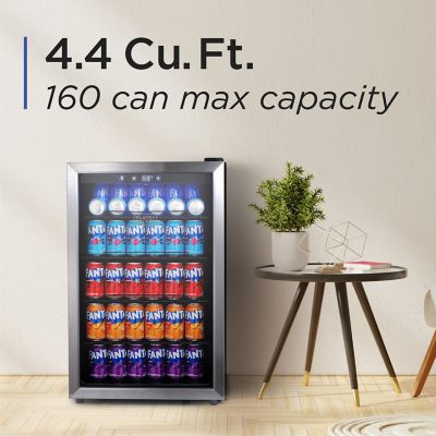 Image showing  4.4 cu. ft. Beverage Cooler with Double Pane Glass Door Drink Fridge with 160 Can Capacity