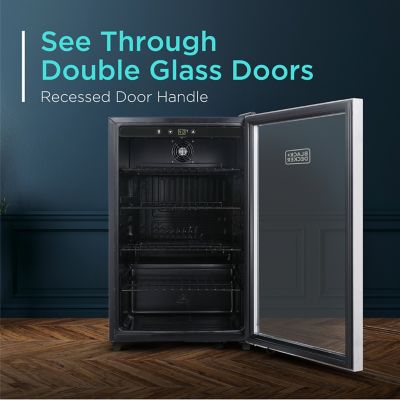 Image showing  4.4 cu. ft. Beverage Cooler with Double Pane Glass Door Drink Fridge with 160 Can Capacity