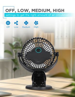 Image showing  4 in. Convertible Cooling Fan, Clip Fan and Standing Fan with 3 Speed Settings, 2 Pack