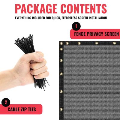 Image showing 5 th SEALTECH Ultra Heavy Duty Privacy Fence Screen Non-Recycled Shade Net with Bindings & Rustproof Grommets, ST-201-4X10