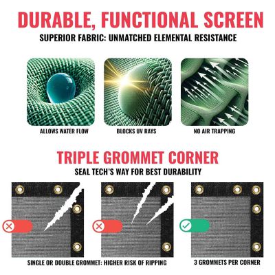 Image showing  Ultra Heavy Duty Privacy Fence Screen Non-Recycled Shade Net with Bindings & Rustproof Grommets, ST-201-5X10
