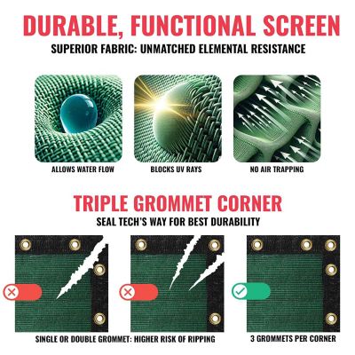 Image showing  Ultra Heavy Duty Privacy Fence Screen Non-Recycled Shade Net with Bindings & Rustproof Grommets, ST-203-6X20