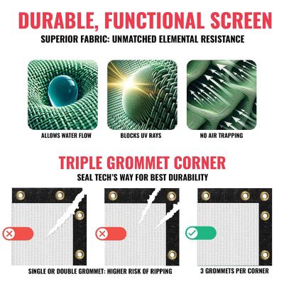 Image showing  Ultra Heavy Duty Privacy Fence Screen Non-Recycled Shade Net with Bindings & Rustproof Grommets, ST-204-6X15