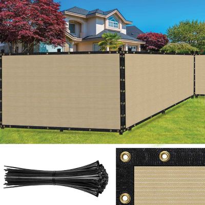 Image showing  Ultra Heavy Duty Privacy Fence Screen Non-Recycled Shade Net with Bindings & Rustproof Grommets, ST-205-4X15