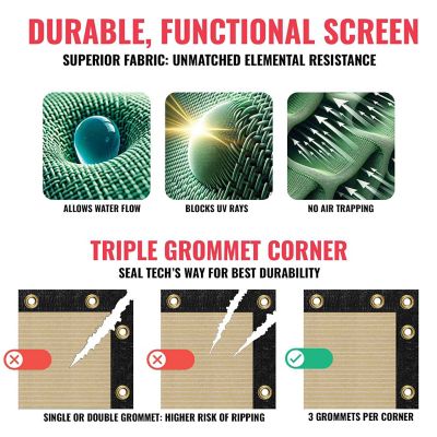 Image showing  Ultra Heavy Duty Privacy Fence Screen Non-Recycled Shade Net with Bindings & Rustproof Grommets, ST-205-4X50