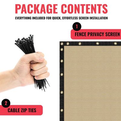 Image showing  Ultra Heavy Duty Privacy Fence Screen Non-Recycled Shade Net with Bindings & Rustproof Grommets, ST-205-5X10