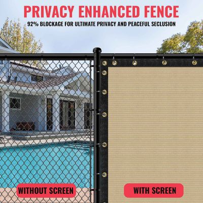 Image showing  Ultra Heavy Duty Privacy Fence Screen Non-Recycled Shade Net with Bindings & Rustproof Grommets, ST-205-8X20