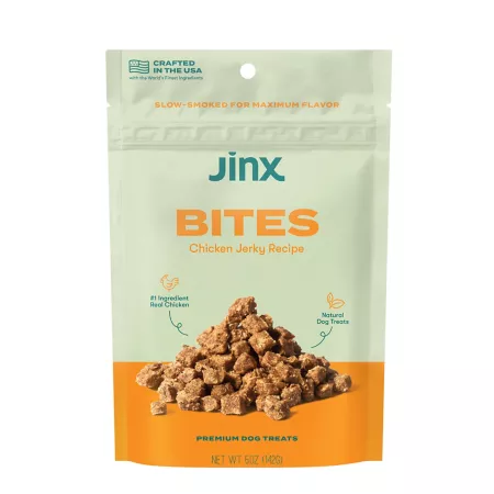 Jinx All Natural Slow Smoked Chicken Flavor Dried Bites for Dogs 5 oz Bag Wet Dog Food