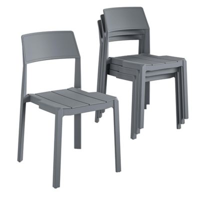 Novogratz Chandler Dining Chairs, Indoor & Outdoor, 4 pk., Charcoal