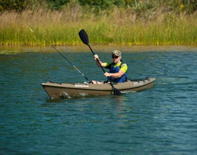 Image showing 5 th Sun Dolphin Journey 12 SS, Sit-on Fishing Kayak with Paddle, Gray Swirl