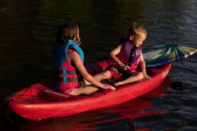 Image showing 9 th Sun Dolphin Patriot 8.6, Sit-on Recreational Kayak with Paddle, Citrus with Blue