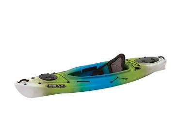 Evoke 10 ft. Heritage Angler Sit-in Fishing Kayak with Paddle, Citrus Blue White