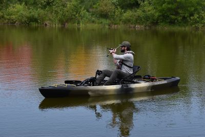 Image showing  Breakaway 125, Sit-on Pedal Fishing Kayak with Paddle, Olive Tan Black