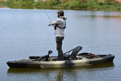 Image showing  Breakaway 125, Sit-on Pedal Fishing Kayak with Paddle, Olive Tan Black