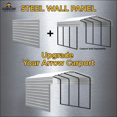 Image showing  9 x 15 ft. Eggshell One Sided Steel Carport Enclosure