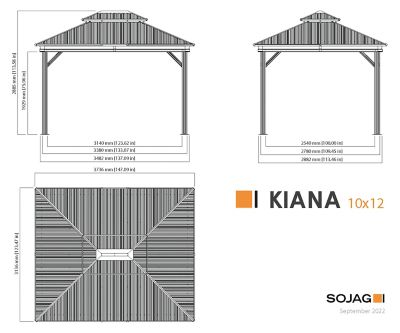 Image showing  10 x 12 x 7.5 ft. Wood Gazebo