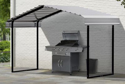 Image showing  12 x 6 x 7 ft. Eggshell Carport with 1 Sided Enclosure