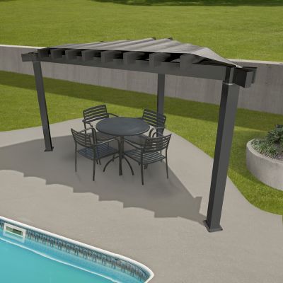 Image showing  Lima 10 x 10 ft. Grey Rustproof Aluminum Frame Pergola